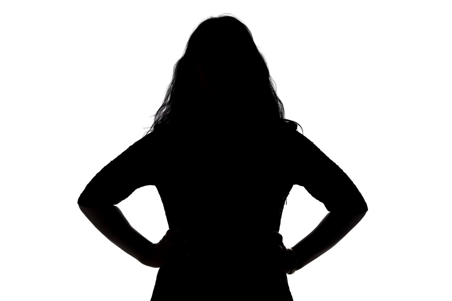 Silhouette of angry woman